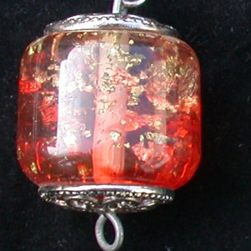 ORANGE Stone Handmade Artisan Moroccan Keychain with Hand of Hamsa